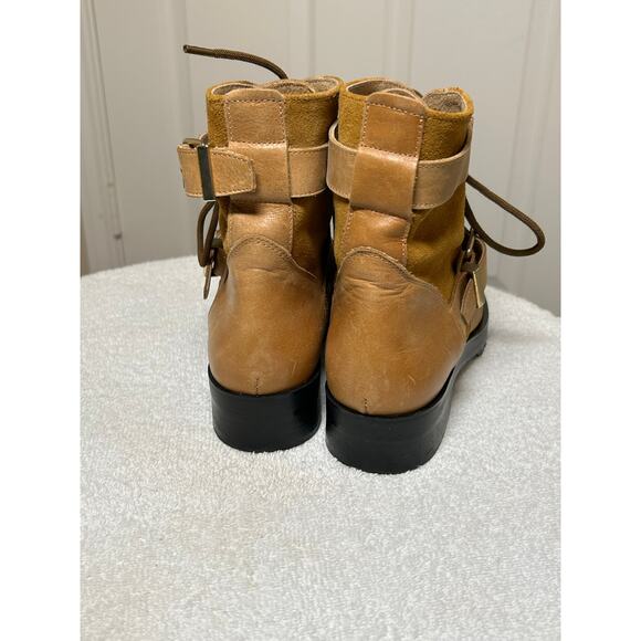 NWOT Free People Showdown Lace Up Leather Boots - Picture 6 of 15
